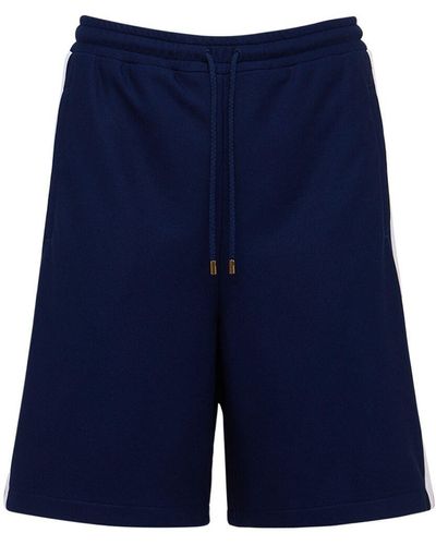 Gucci Shorts De Piqué Con Gg - Azul