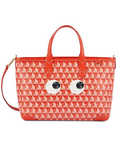 Anya Hindmarch Xs Eyes I Am A Plastic Tote Bag - Red