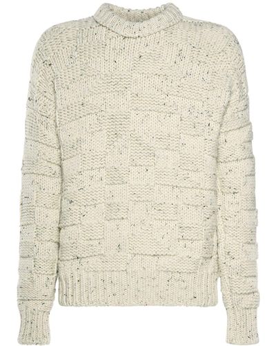 Bottega Veneta Shetland-wollpullover Mit Intreccio-grafik - Natur