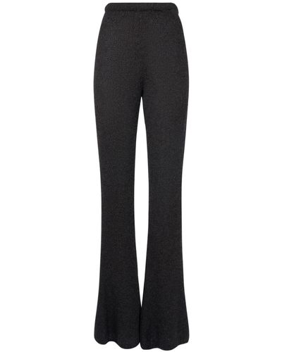 The Row Gregori Cashmere Knit Flared Trousers - Blue