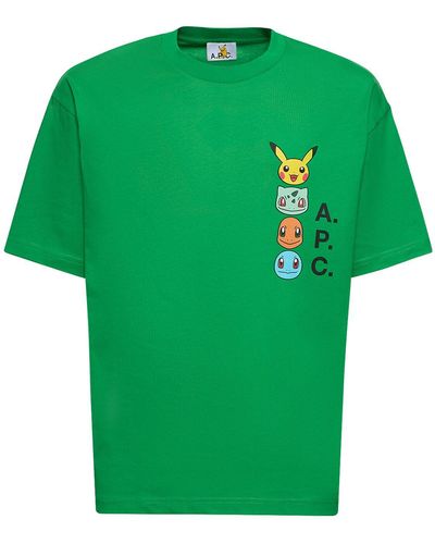 A.P.C. T-shirt Aus Bio-baumwolle " X Pokémon" - Grün