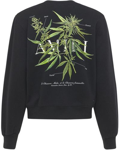 Amiri Jersey-sweatshirt Mit Hanfdruck - Schwarz
