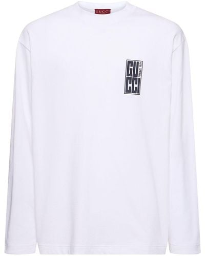 Gucci Logo Detail Heavy Cotton T-shirt - Weiß