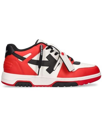 Off-White c/o Virgil Abloh Out Of Office Leather Trainers - Red