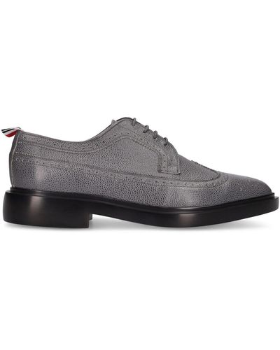 Thom Browne Classic Leather Lace-Up Shoes - Gray