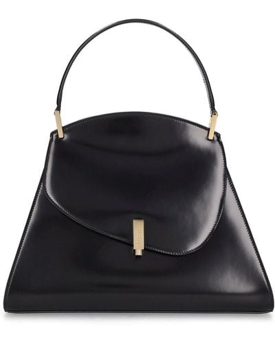Ferragamo Medium Prisma Leather Top Handle Bag - Black