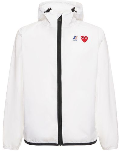 COMME DES GARÇONS PLAY K-Way Logo Nylon Zip Jacket - White