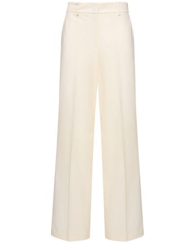 MSGM Pantalon en laine stretch - Blanc