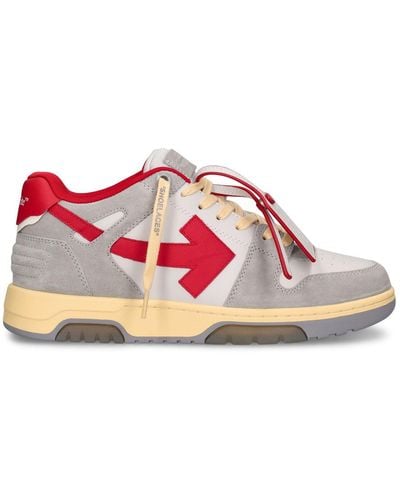 Off-White c/o Virgil Abloh Out Of Office Suede Sneakers - Red