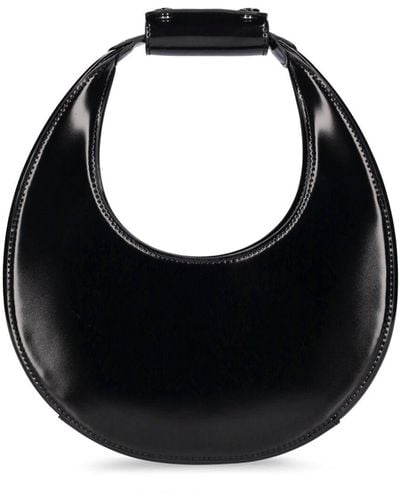 STAUD Mini Moon Leather Top Handle Bag - Black