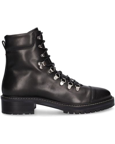 Aeyde 45mm Fiona Leather Hiking Boots - Black