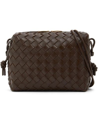 Bottega Veneta Small Loop Leather Crossbody Bag - Brown