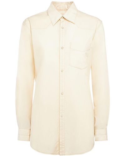 Lemaire Tailliertes Hemd Aus Baumwolle "western" - Weiß