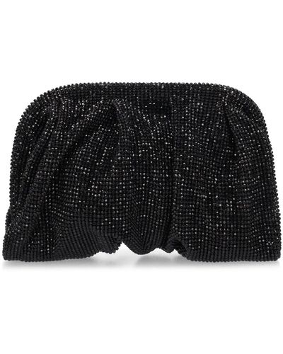 Benedetta Bruzziches Pochette venus la petite in mesh con cristalli - Nero