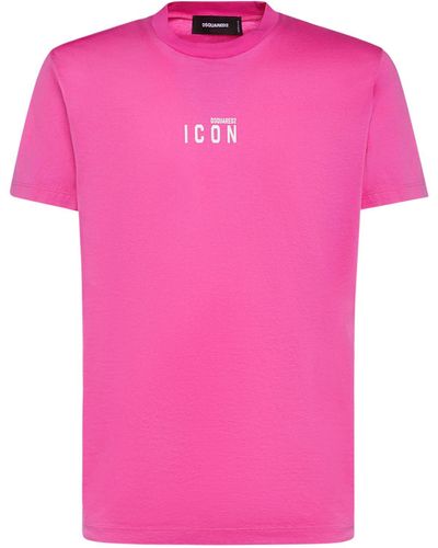 DSquared² Printed logo cotton t-shirt - Rosa