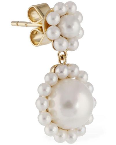 Sophie Bille Brahe Deux Jeanne 14kt Yellow Gold Single Earring With Pearls - White