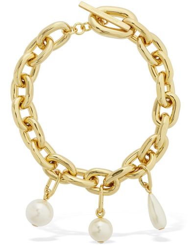 Rabanne Xl Link Imitation Pearl Necklace - Metallic