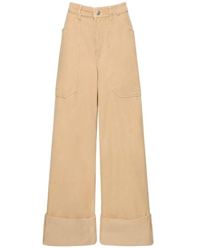 CANNARI CONCEPT Velvet Cotton Cuffed Trousers - Natural