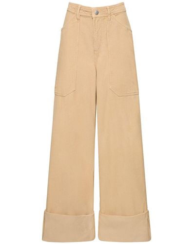 CANNARI CONCEPT Velvet Cotton Cuffed Pants - Natural