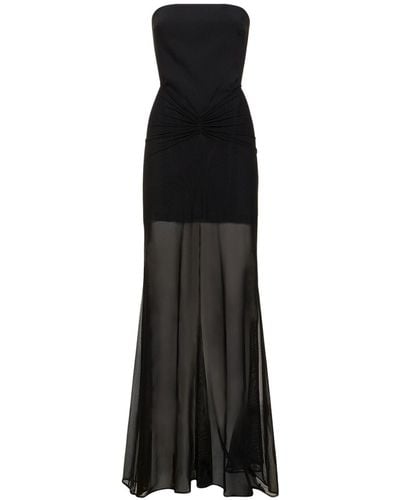 David Koma Strapless Evening Dress - Black