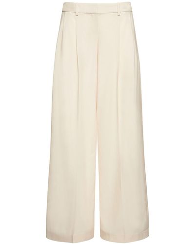 Theory Low Rise Stretch Wool Pants - Natural