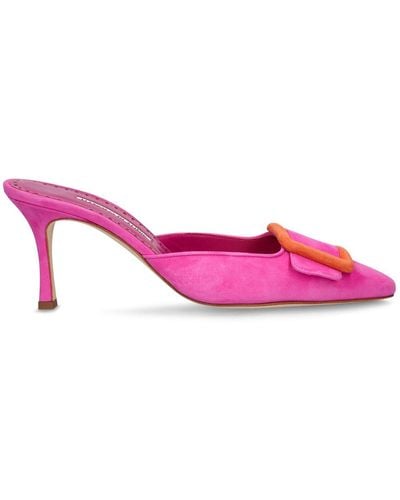 Manolo Blahnik Maysale Mules - Pink