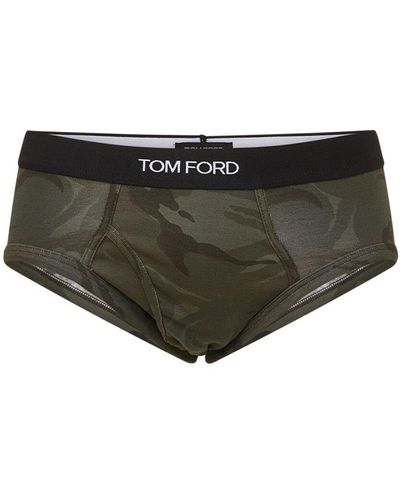 Tom Ford Slip Aus Stretch-baumwolle Mit Druck - Schwarz