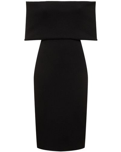 Bottega Veneta Textured Nylon Off-the-shoulder Dress - Black