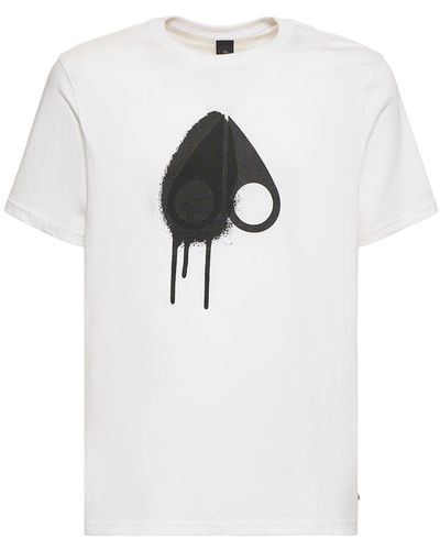 Moose Knuckles T-shirt Aus Baumwolljersey Mit Logodruck - Weiß