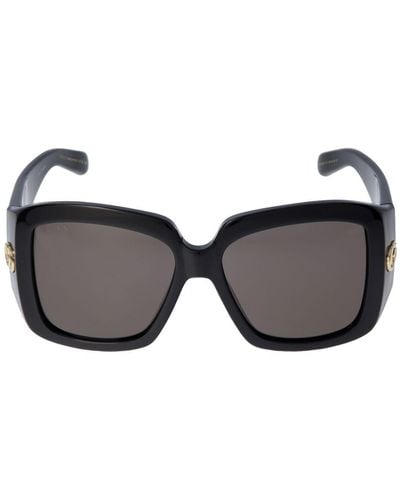 Gucci Eckige Sonnenbrille Aus Acetat "gg1402s" - Schwarz
