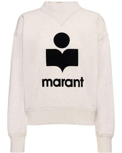 Isabel Marant Moby Logo Cotton Blend Sweatshirt - Natural