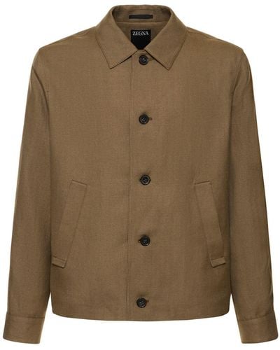 Zegna Lined & Wool Chore Jacket - Green
