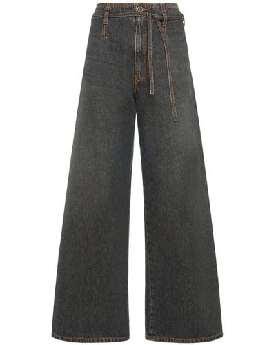 Etro Weite Jeans Aus Denim Mit Riemen - Grau