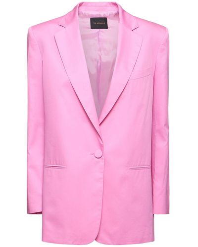 ANDAMANE Guia Cotton Satin Oversize Blazer - Pink
