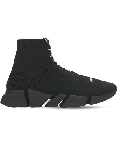 Balenciaga Speed 2.0 Lace-up Stretch-knit Trainers - Black