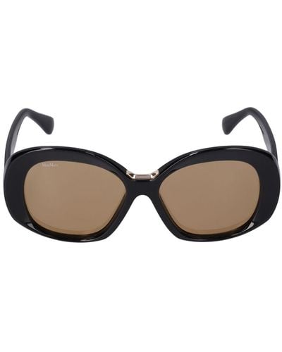 Max Mara Edna Round Acetate Sunglasses - Black