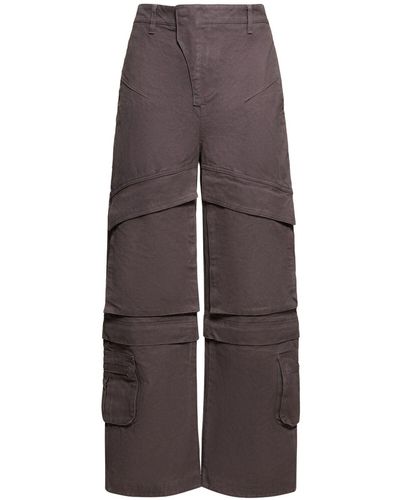 Entire studios Wide Leg Cotton Cargo Pants - Brown