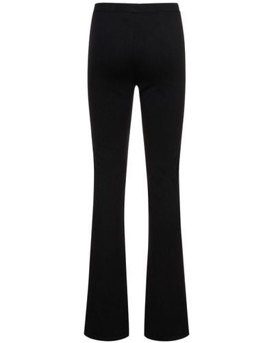 Magda Butrym Wool Blend Knit Straight Trousers - Black