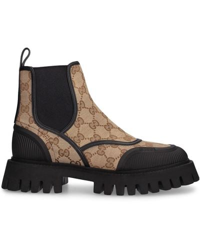 Gucci 25Mm Novo Canvas Ankle Boots - Black