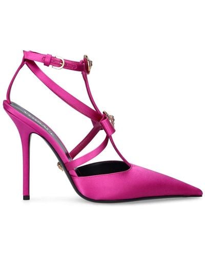 Versace 110mm Hohe Satin-sandaletten - Pink