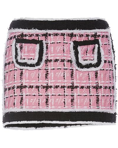 DSquared² Bouclé Mini Skirt W/ Pockets - Pink