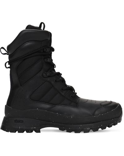 McQ In Dust Tactical Leather Boots - Black