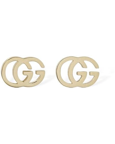 Gucci 18 Karat Gold-ohrstecker "gg Tissue" - Natur
