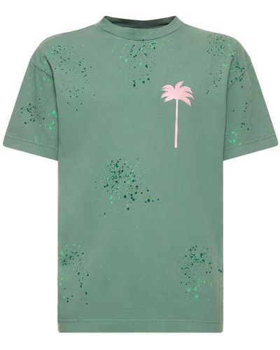 Palm Angels Pxp Painted Classic T-shirt - Green