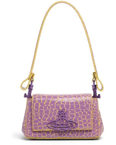 Vivienne Westwood Small Hazel Leather Shoulder Bag - Purple