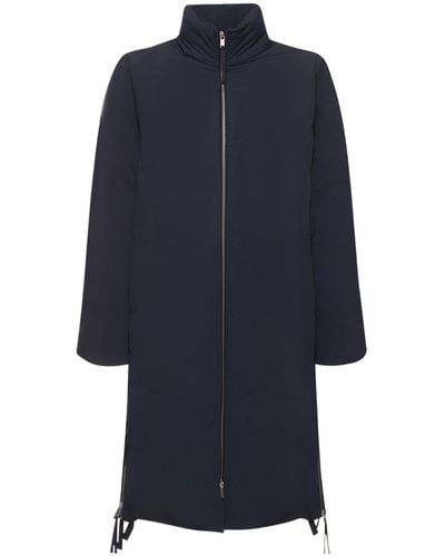 Jil Sander Doudoune mi-longue en tissu technique à capuche - Bleu