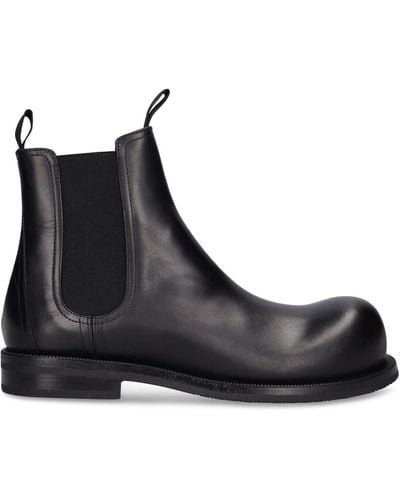Martine Rose Bulb-Toe Leather Chelsea Boots - Black