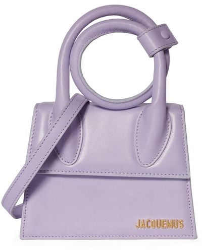 Jacquemus Le Chiquito Noeud Leather Top Handle Bag - Purple