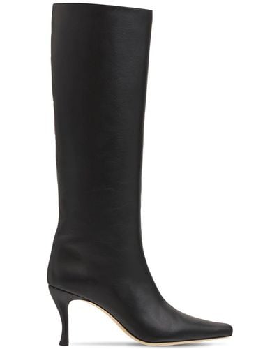 BY FAR 80mm Stevie 42 Leather Tall Boots - Black
