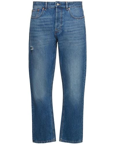 Valentino Cotton Denim Regular Fit Jeans - Blue